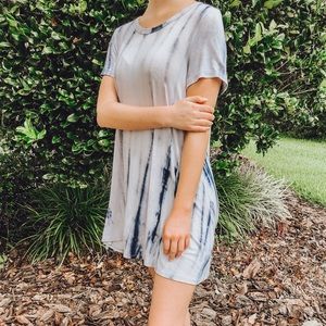 Light blue and navy T-shirt dress